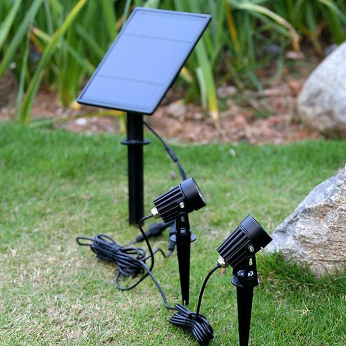 Solar Stake Light IP65 Waterproof 3000K Warm Light Outdoor Garden Decorative Landscape Lights for Walkway Driveway Lawn Patio - Adjustable Spotlight with Solar Powered Automati