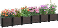 Large Raised Planter Box Outdoor Self Watering 94.4x15.7x14.2 Deep Raised Garden Bed - Elevated Garden Box with Drainage Plug Rectangular Garden Planter Perfect for Patio Balcony Deck