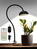 GLOWRIUM Smart Grow Lights for Indoor Plants10W Full Spectrum LED Plant Light with 3/9/12 Timer10 Dimmable LevelsHeight Adjustable Grow Light with Base (Black)