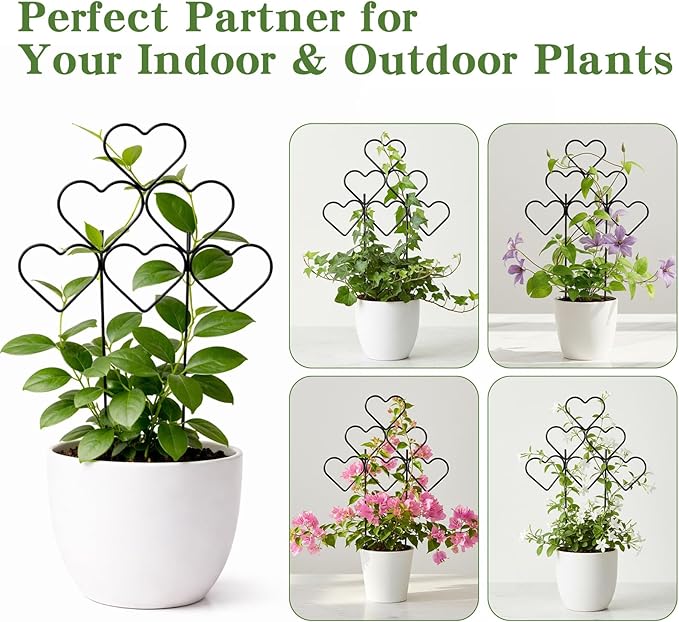 ZOUTOG 15 Inch Trellis for Climbing Plants Outdoor 9 PackRustproof Metal Garden Trellis for Potted PlantsSturdy Houseplant Support Indoor Outdoor for Ivy Pothos Monstera Hoya Flower Vine