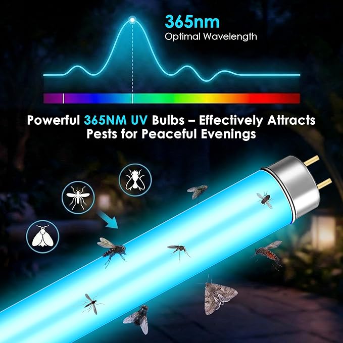 4 Pack 20W Bug Zapper Light Bulb Replacement Compatible with Aspectek 40W Bug Zapper - T8 UV Light Tube with 5000 Hour Lifespan 23Inch Long for Large Electronic Insect Killers