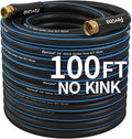 Fevone 100 ft Garden Hose Non Kinking Flexible Water Hose Heavy Duty Hybrid Polymer 5/8 Inner Diameter Hose 3/4 Brass Fittings