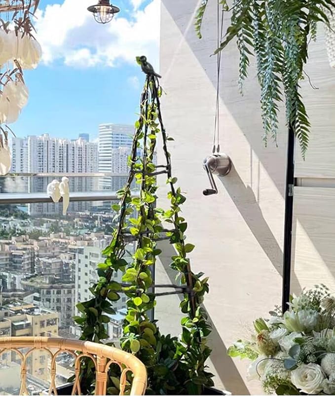 1 PC Garden Trellis Garden Obelisk Trellis for Climbing Plants Rustproof Teepee Plant Support Cage for Indoor and Outdoor Climbing Plants(3.9FT)(Size:A-120cm/47.2in)