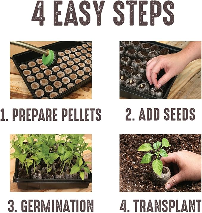 Jiffy Plant Starter Pellets - Compact Organic Seedling Peat Pellets Refill - 42mm 5 Pack Peat Soil