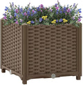 Raised Garden Bed 15.7x15.7x15 Polypropylene Planter Box Durable Outdoor Gardening Solution for Vegetables Herbs Flowers