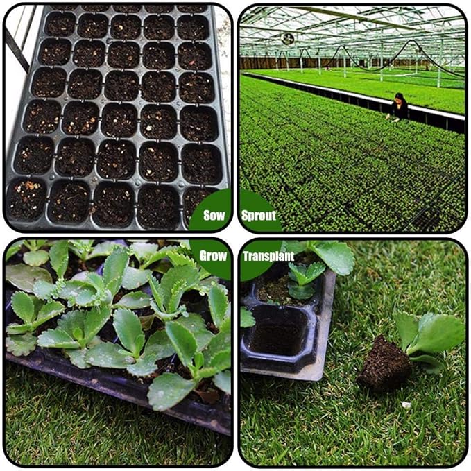 AIFUSI 10 Pack Seed Starter Kit 72 Cell Seedling Trays Gardening Germination Plastic Tray Nursery Pots Mini Propagator Plant Grow Kit Plug Tray Starting Trays for Seedling Germination