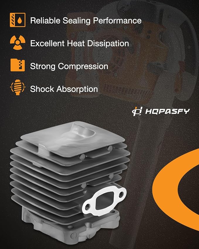 HQPASFY 4241 020 1203 Cylinder Piston Kit with Spark Plug and Gloves Compatible with Stihl BG56 BG56C BG86C BR200 SH56 SH56C SH86 SR200 Leaf Blower Replaces- 4241 020 1204