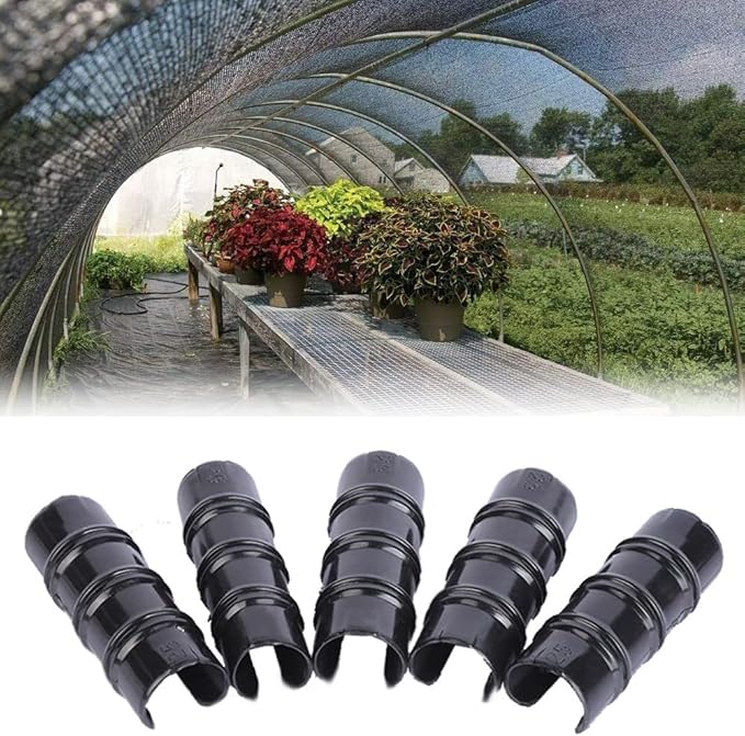 60PCS Greenhouse Clips 1 Inch Greenhouse Clamps Black Plastic Clamps Garden Buildings Tube Clips for PVC Pipe Greenhouse Films Sunshade Nets Row Covers Shelters Farming Gardening