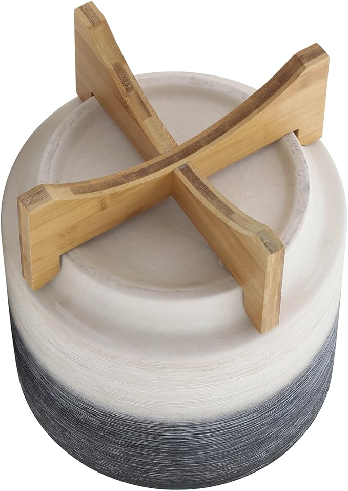 10 Planter ON Wooden Stand Gray