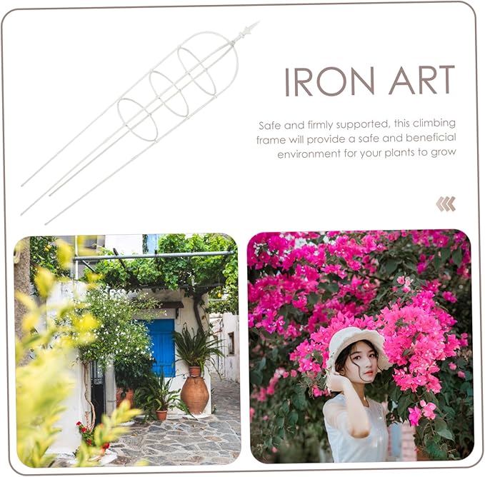 Metal Garden Trellis Climbing Plant Support Rack High Sturdy Plant Stake for Outdoor Flower Pots Balcony Vine Obelisk Scaffold for Roses Clematis