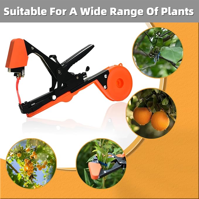 SUCA Plant Tying Machine Plant Tape Cattle Panels for GardenPlant Vine Tying Tool with 10000pcs Staples 21 Rolls Tape Plant Tape Gun for GrapesTapener (tapetool set1pcs)