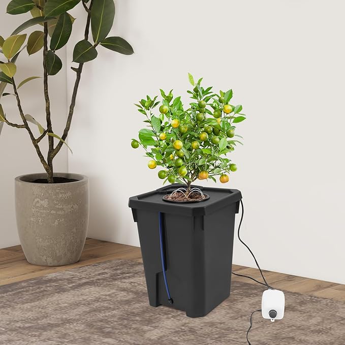 Hydroponics Growing System 7.13Gallon Automatic Recirculating Drip Garden System with 8W Air Pump Top Drip Kit Culture Bucket System for Greenhouse Garden Balcony 1 Bucket