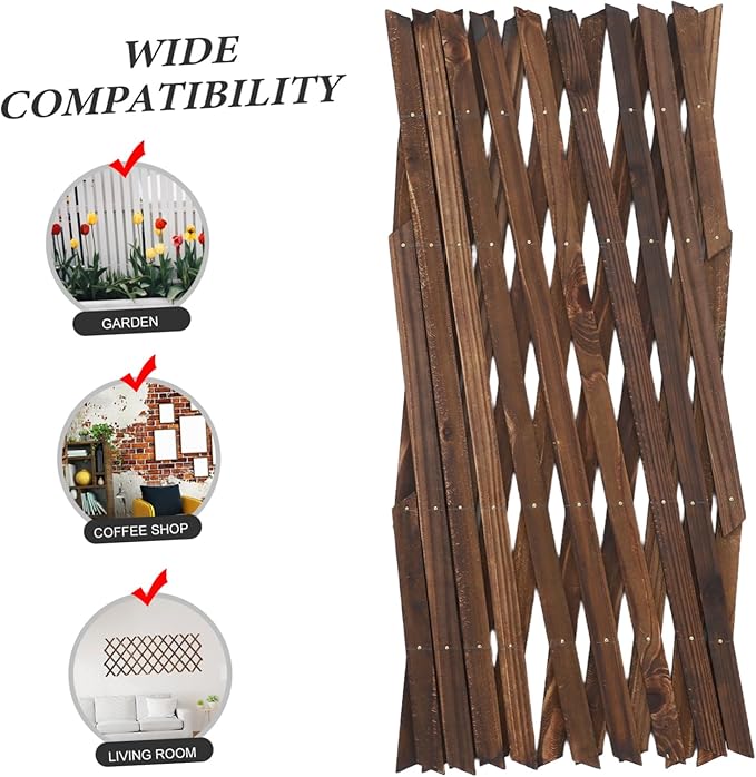 TOYANDONA Wooden Garden Trellis for Outdoor Decor 55x12.3 Natural Cedar Privacy Fence Panels Climbing Plant Support Lattice for Patio and Balcony