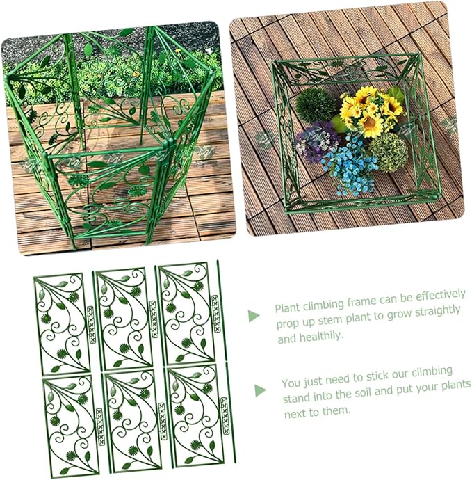 6pcs Garden Trellis for Climbing Plants Sturdy Support Stands Decorative Plant Frame for Vines Flowers and Vegetables