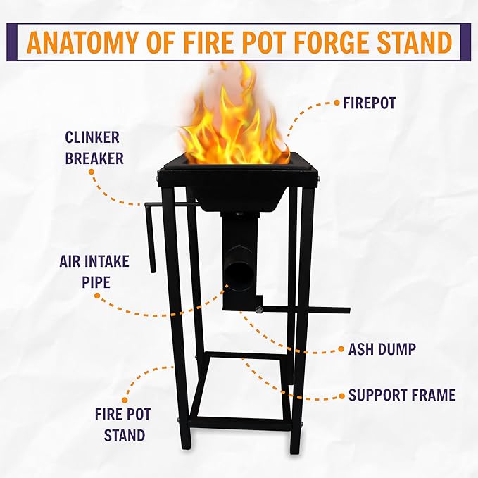 SIMOND STORE HYTECH Products Blacksmithing Coal Forge/Firepot with Stand 10 X 12