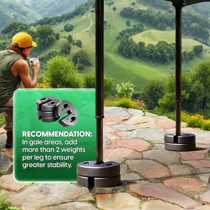 Canopy Weights Set of 8 No-Pinch Design for Easy Setup and Removal 80 lbs - Secure Tents Canopies and Umbrellas for Outdoor Events