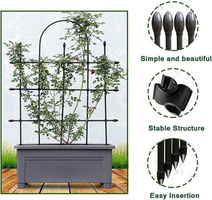 Garden Trellis And Tomato Cages Plant Supports Plant Trellis For Climbing Plants Indoor Outdoor Plant Cages For Flower Vegetable Vines Plant Trellis For Potted Plants(Color:WhiteSize:150cm/59)