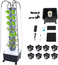 Hydroponics Growing System Tower Kit with Led Light 40pods Vertical Hydroponic Tower Hydroponics Tower Indoor Garden for Herbs Fruits and Vegetables (8 Layer)