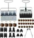 Soil Block Maker 6-Piece Set Includes 2-Inch 4-Cell And 3/4-Inch 20-Cell Soil Block Makers 3 Types Of Seed Pins Growth Tweezers Handheld Tools For Seed Starting In Greenhouse Garden And Farm Use