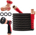 Pocket Hose 75 FT Copper Head Expandable Garden Hose with Pocket Pivot No Tangles AS SEEN ON TV 360° Swivel Tri-Tex Tubing Force Field Jacket Lead-Free No-Kink Anti-Burst w/APT