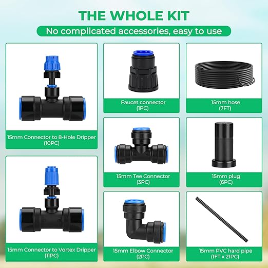 HIRALIY Raised Bed Drip Irrigation Kit Large DIY Garden Grid Watering System Garden Irrigation System for Flower Bed up to 4 x 8FT