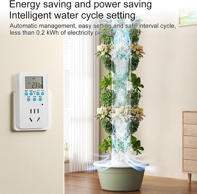 Hydroponic Tower Growing Kits Hydroponics Tower with LED Grow Light Hydroponics Tower Automatic Water Circulation System for Herbs and Vegetables 5/7/9 Thfloor(135cm/53in)