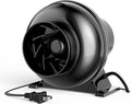 HealSmart 4 Inch Inline Duct Fan 195 CFM Ventilation Fan Exhaust HVAC Vent Blower for Hydroponics Grow Tents Basements Attics 1 Pack Black