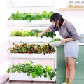 Indoor Garden Hydroponic Growing System 48/64/90/120 Holes Hydroponics Tower Set with LED Grow LightHydroponic Vertical Tower Self-Watering Growing System for Planting Vegetables120hole