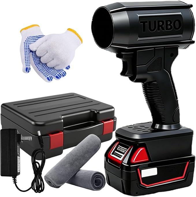 2026 New Storm Cordless Jet Blower 2.0Upgraded High Power Jet Air Blower Car Dryer160000 RPM 200 MphPortable Handheld Turbo Leaf Blowerfor Car Patio Snow Dust (for Milwaukee)