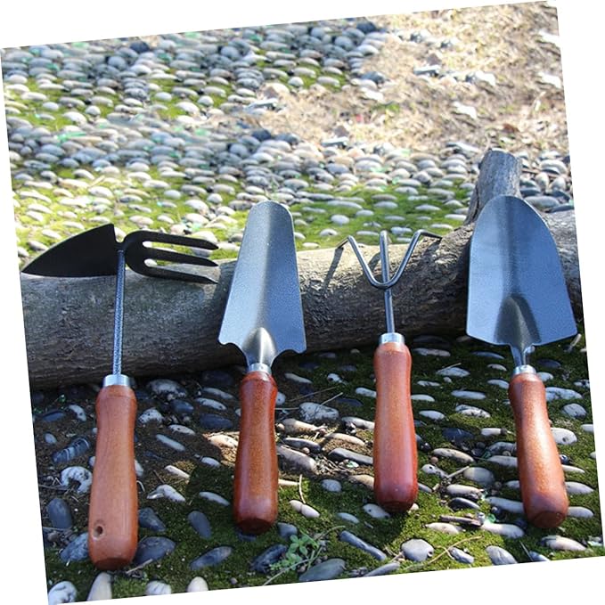 UPKOCH 4Pcs Mini Garden Tools Set Thicken Iron Shovel Varnish Spade for Planting Lightweight Design for Gardening Enthusiasts for Cultivating Weeding