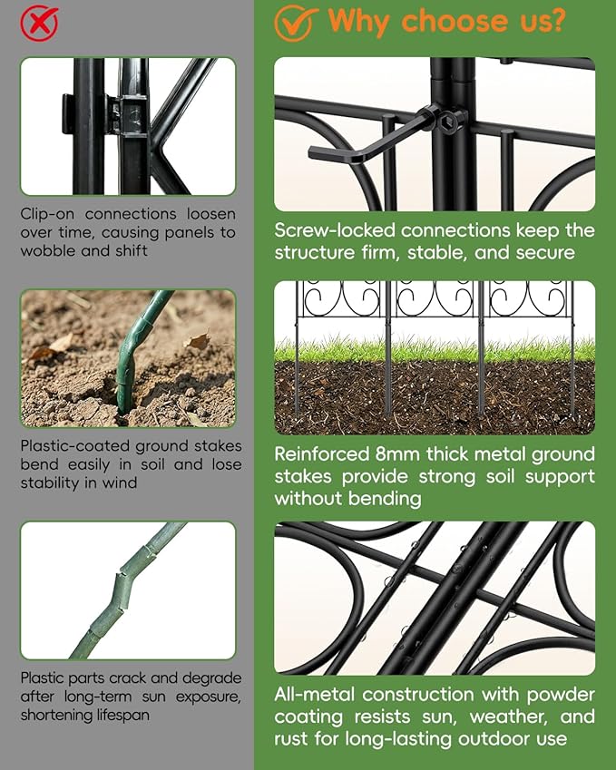 60'' H x 33.3'' W Metal Garden Trellis for Climbing Plants Outdoor - Rustproof Plant Support Privacy Screen - Heavy Duty Wall Trellis for Rose Clematis Flowers Vine