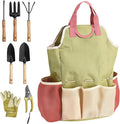 9 Pcs Hand Garden Tool Sets Gardening Gifts for Women &amp Men with Wooden Handles Includes Transplanter Hand Fork Hand Rake Trowel and Tote Bag