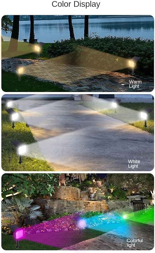 Solar Spot Lights Outdoor Solar Landscape Spotlights 2 Modes IP65 Waterproof Dusk to Dawn Solar Powered Flood Wall Lights for Outside Yard Garden Pathway (RGB)