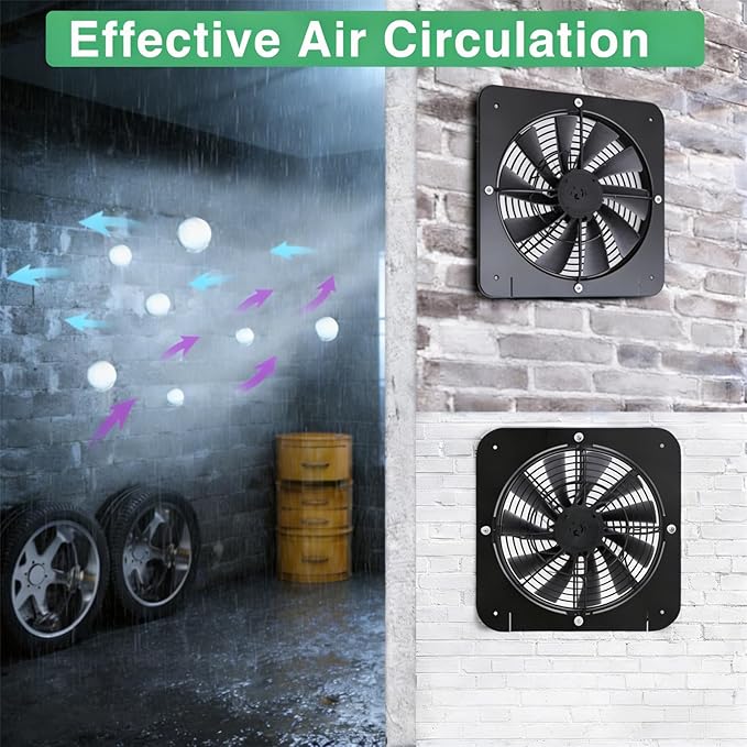 Pomya 100W Solar Fan Kits for Ventilation 13.5 Inch Solar Powered Exhaust Fan with Monocrystalline Silicon Solar Panels for Greenhouse Camping
