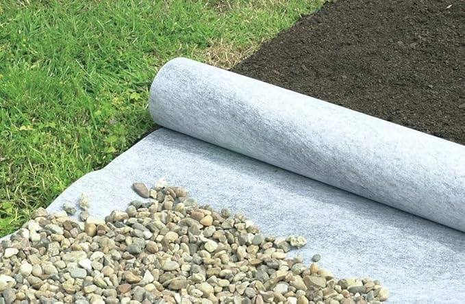 5oz Ground Cloth Fabric Membrane - Landscape Weed Barrier for Driveway Slope Retaining Wall &amp Erosion Control(White1mx20m)