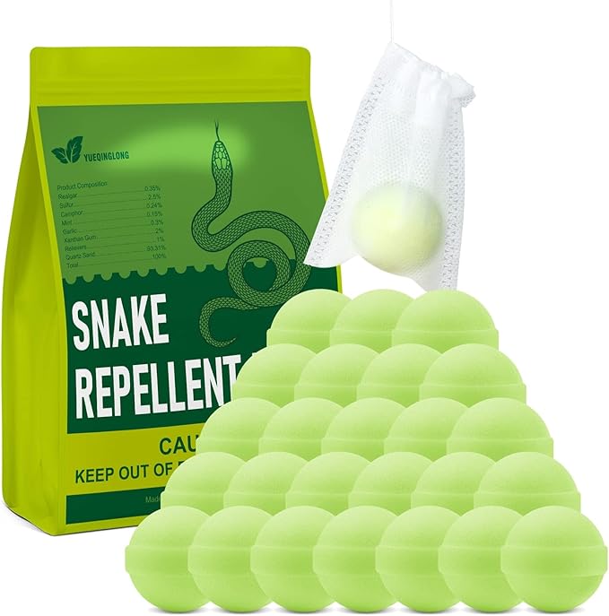 25 Pack Snake Be Gone for Yard Powerful Pet SafeMoth Balls for Lawn Garden Camping Fishing Home to Repels Snakes and Other Pests
