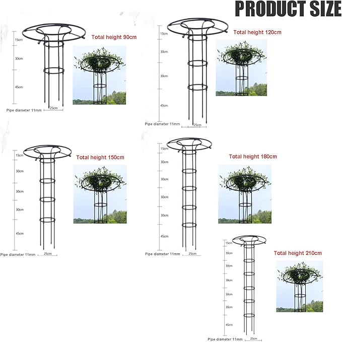 Garden Trellis for Climbing Plants and Flowers Rustproof Vertical Umbrella Trellis Wisteria Trellis Outdoor Flower Support Cage Climbing Stand Rack for Vines RoseWhite90cm/35.4in