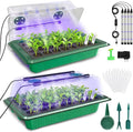 MQUPIN 80-Cell Seed Starter Tray with Grow Light 2-Pack Adjustable Brightness Seed Starter Kit with Humidity DomeSmart TimerWatering SprayerSeederPlant Germination Kit for Seeds Growing