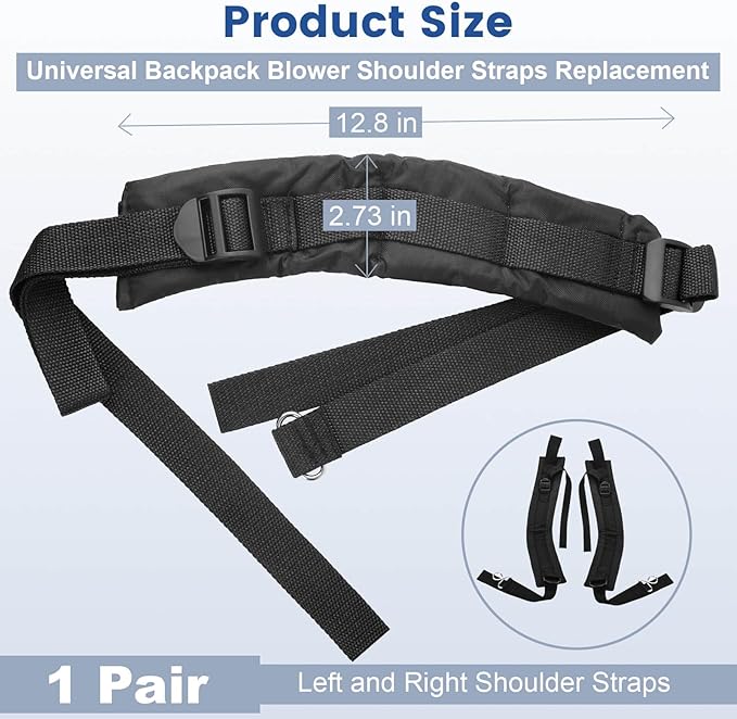 QCG 150BT Shoulder Strap Harness Compatible with Husqavarna 150BF 150BT 170BF 170BT 350BF 350BT 370BFS 370BTS Backpack Blower Replace 511803001 511802901 Left &amp Right Shoulder Strap Set
