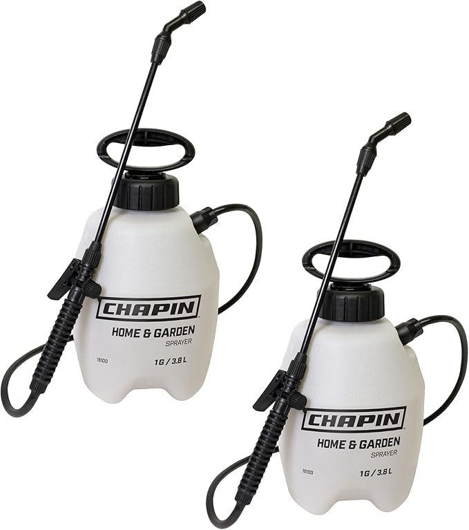 Chapin 16109 Pump Sprayer 1‑Gallon Lawn &amp Garden Translucent Poly Tank Adjustable Cone Nozzle Ergonomic Handle &amp in‑Tank Filter for Herbicides Pesticides Fertilizers &amp Cleaning Task