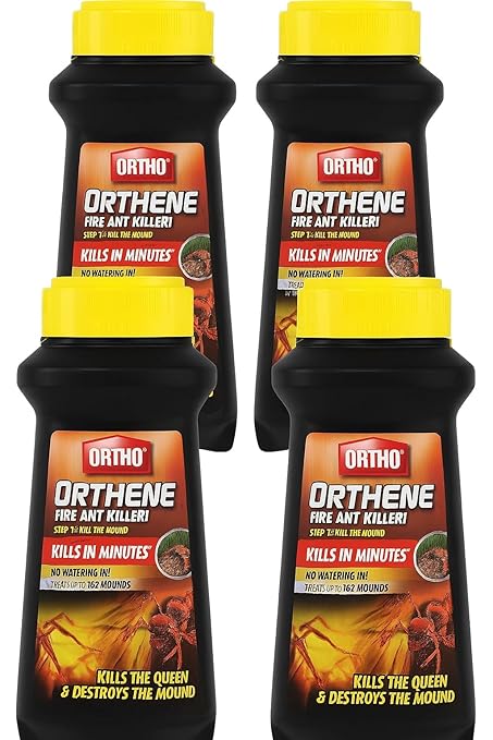 Ortho Orthene Fire Ant Killer – Pack of 4 (12 oz Each) – Outdoor Powder Kills Queen &amp Colony – Fast Lawn &amp Garden Treatment – No Watering Required