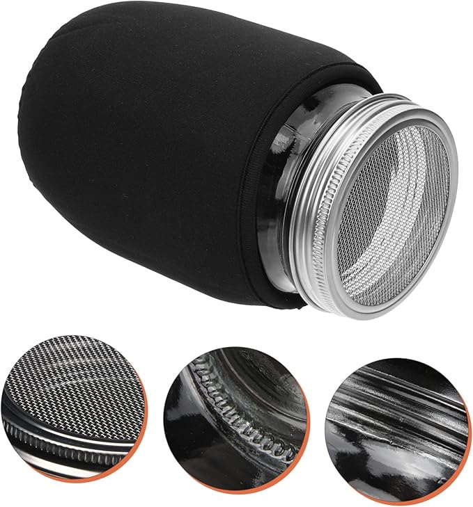 Kisangel Wide Mouth Mason Jar Sprouting Kit Screen Lids for Seed Sprouting Germination Jar Kit for Micro Sprout Growing
