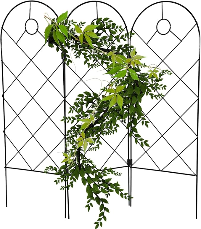 Garden Trellis for Climbing Plants for Climbing Plants Metal Rustproof Plant Support Trellis for Potted Plants for Climbing Plant Flower Rose Clematis Morning Glory Peony (3)