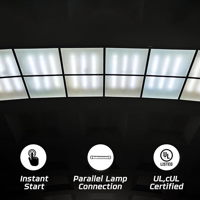OHLECTRIC Ballast T8 4-Lamp (6-Pack) Replacement for Robertson IEA432T8120N Electronic Fluorescent Ballast for 3 or 4 T8 Fluorescent Lamps Between 17W-32W or 3 F40T8 Lamps Instant Start 120V