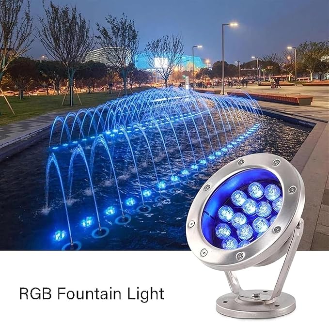 Rotatable LED Underwater Pond Lights 12W Warm &amp 6W Red Spotlights Outdoor Landscape Fountain Lights Green Pathway Lighting Waterproof Garden Decor