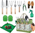 2026 Upgrade 11-Piece Gardening Tools for Women with Gardening Knee Pads and Repotting Mat Heavy Duty Stainless Steel Gardening Hand Tools Durable Garden Supplies Kit Ideal Gifts for Men Gardeners