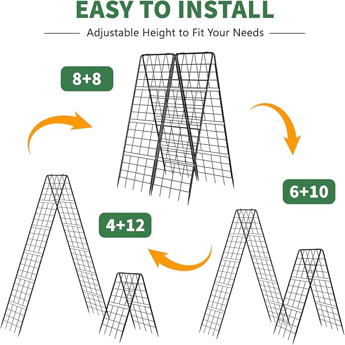 2 Pack Cucumber Trellis 59 High Foldable A-Frame Garden Trellis for Raised Bed Garden Grow Support with Plant Support Clips Ties for CucumberTomato Climbing Plants and Flowers