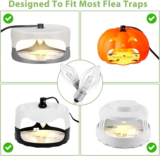 Flea Trap for Inside Your Home - Flea Trap Replacement Night Light Bulb 14 Pcs 7W Incandescent Warm Yellow for Chandeliers Christmas Light Strings Night Lights(Warm Yellow)