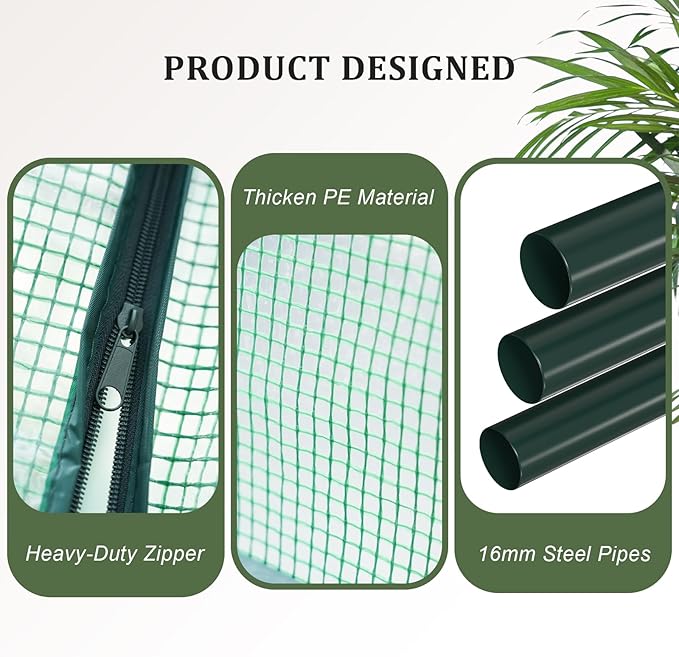 Greenhouse for Indoor Outdoor Small Plastic Plant Green House 4-Tier Rack Stand Portable Greenhouses with Durable PE Cover for Seedling