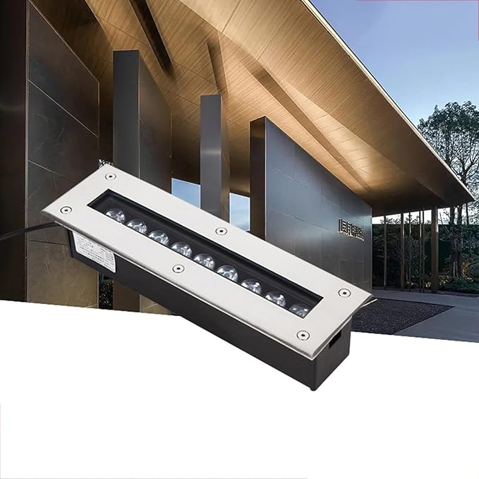 Rectangle Underground Light - Outdoor Recessed LED Spotlight AC85-110V Recessed Wall Light for Stairs IP66 Waterproof Garden LED Buried Light for Pathway Patio Driveway Stair ing (Color (Yello
